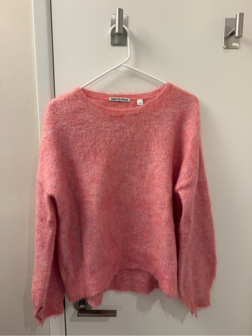Country Road Soft Pink Fuzzy Crew Sweater